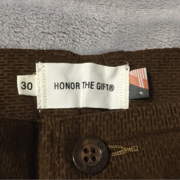 Honor the Gift Men’s Brown Corded Trouser Pant Size 30 - Picture 3 of 9
